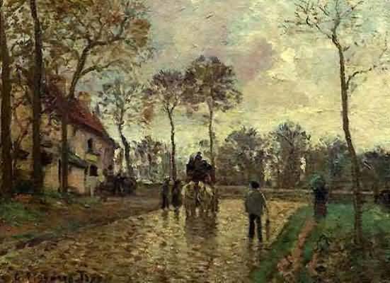 Camille Pissarro The Stagecoach at Louveciennes Oil Painting