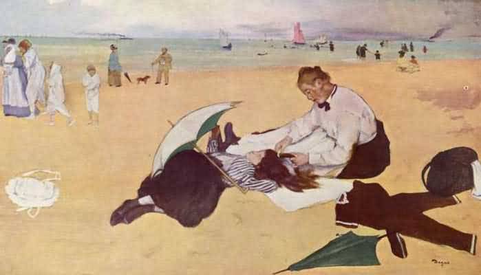 Edgar Degas Beach Scene Oil Painting