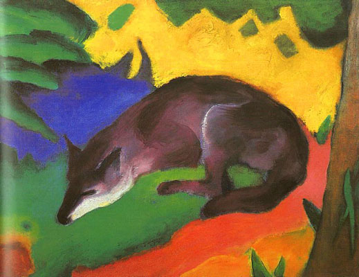 Franz Marc Blue Black Fox Oil Painting