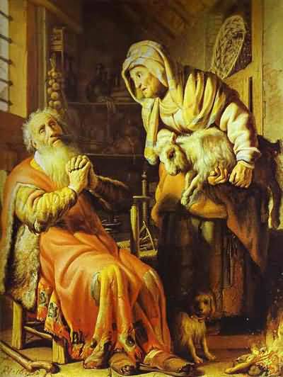 Rembrandt van Rijn Tobit and Anna Oil Painting