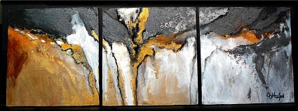 Mother Lode, original acrylic abstract triptych