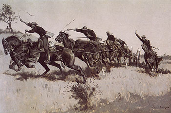 Frederic Remington Capt Grimes Battery Going Up El Poso Hill 1894