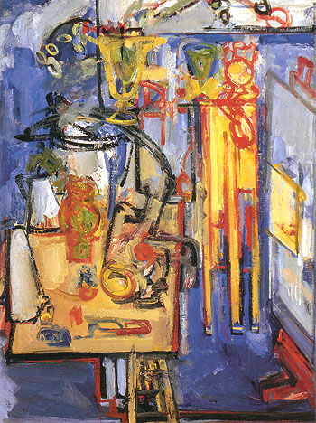 Hans Hofmann Interior still Life with Figure 1935