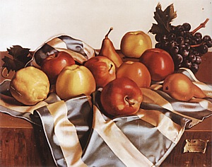 Tamara de Lempicka Still Life of Fruits and Silk Drape, 1949