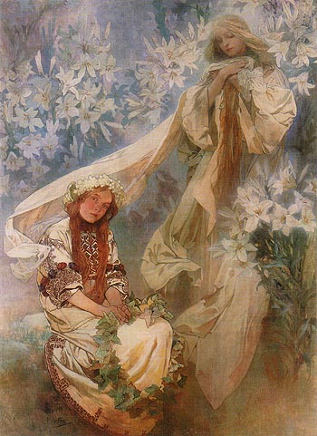 Alphonse Mucha Madonna of the Lilies 1905