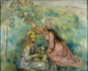 Pierre Auguste Renoir Girls Picking Flowers in a Meadow c1890