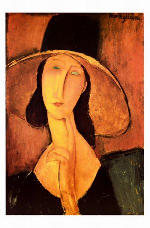 Amedeo Modigliani Portrait of a Woman in large hat