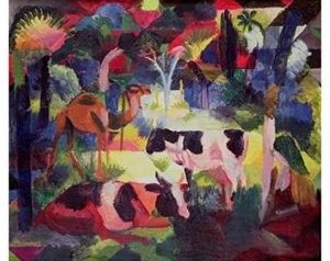 Auguste Macke Landscape with Cows and a Camel