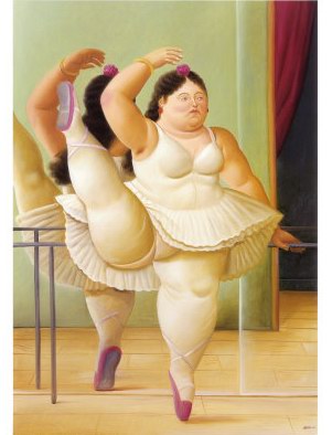 Fernando Botero ballerina to the handrail