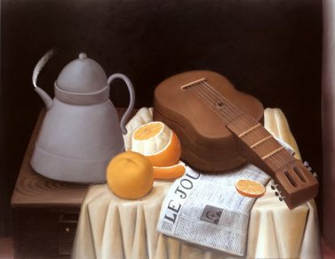 Fernando Botero still life with le journal