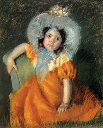 Mary Cassatt Child In Orange Dress oil painting reproduction