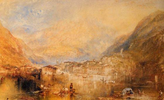 William turner Brunnen, from the Lake of Lucerne 1845