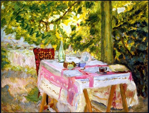 Table Set in a Garden