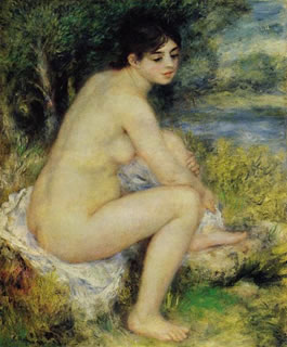 Female Nude in a Landscape (Seated Bather)