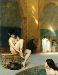 Nude Woman Bathing