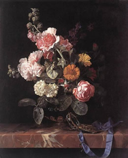 Vase of Flowers with Watch