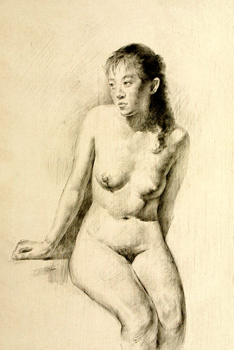 Posing Nude, sketch style, I