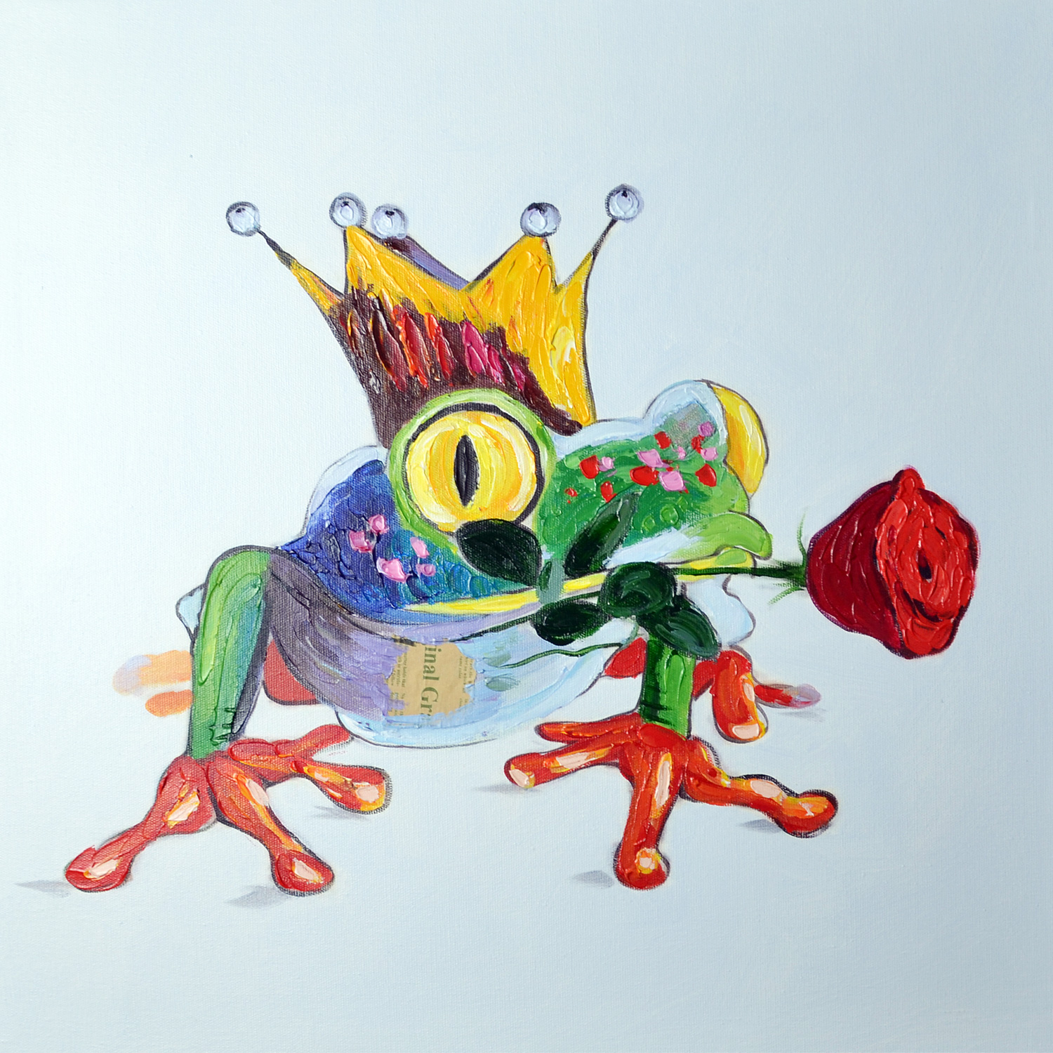 oil paintings Animal The Frog Prince on Canvas,100% Hand-painted ...