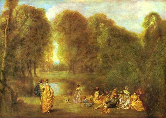 Jean Antoine Watteau Assembly in a Park