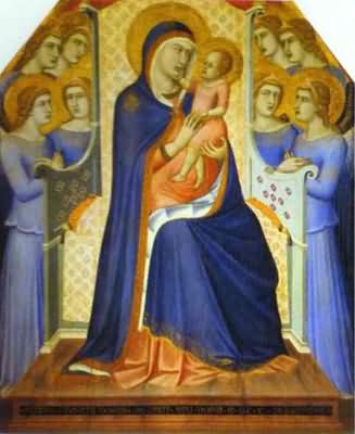 Pietro Lorenzetti Madonna and Child Enthroned with Eight Angels