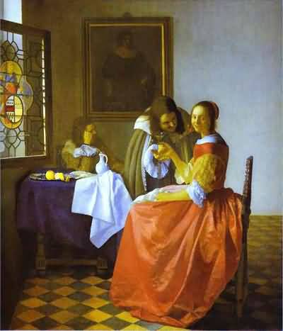 Jan Vermeer Woman & Two Men