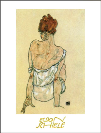 Egon Schiele Zittende Vrouw op the Rug Gezien