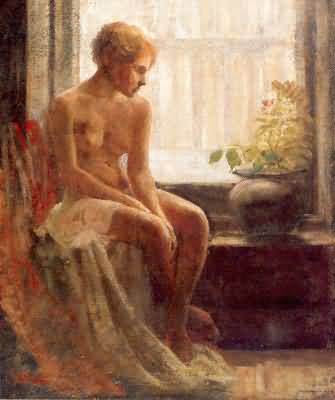 Frederick Mulhaupt Nude Seated by a Window