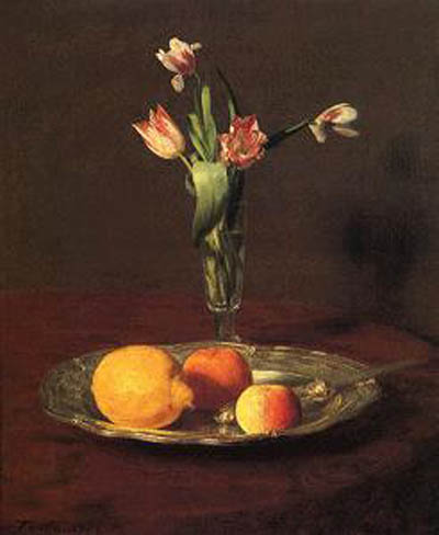 Henri Fantin Latour Lemon Apples and Tulips