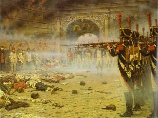 Vasily Vereshchagin In Defeated Moscow Arsonists or Shooting in the Kremlin