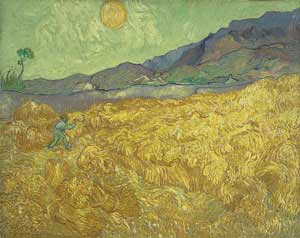 Wheatfield with a Reaper, St Remy 7/1889 - Vincent Van Gogh