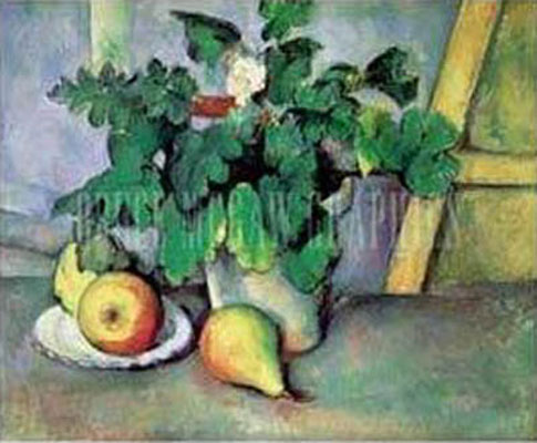 Paul Cezanne Pot of Flowers And Pears