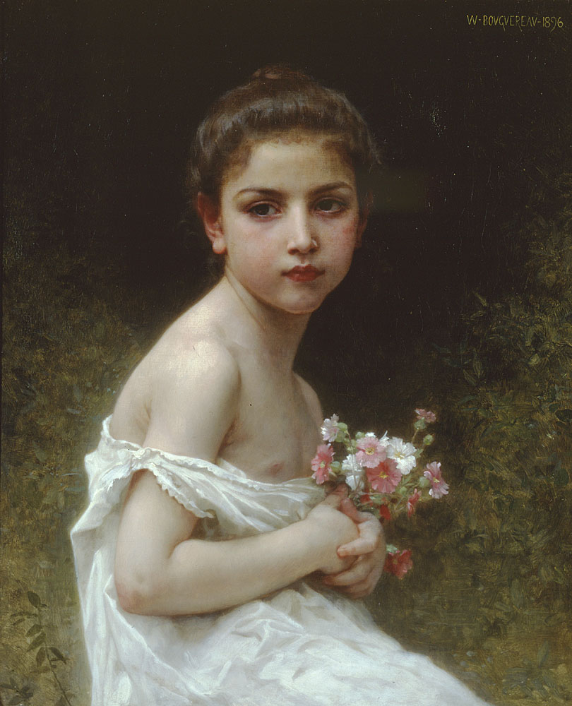 Little girl with a bouquet