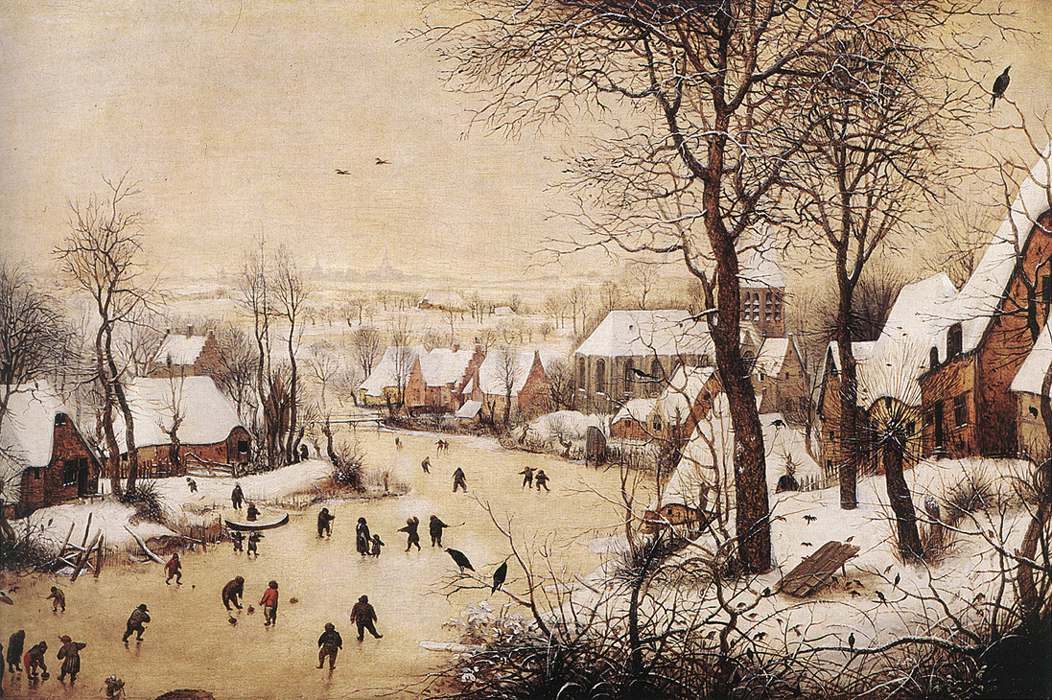 Winter Landscape with Skaters and Bird Trap