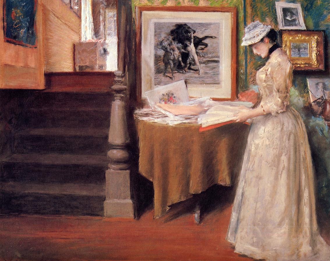 Interior, Young Woman at a Table