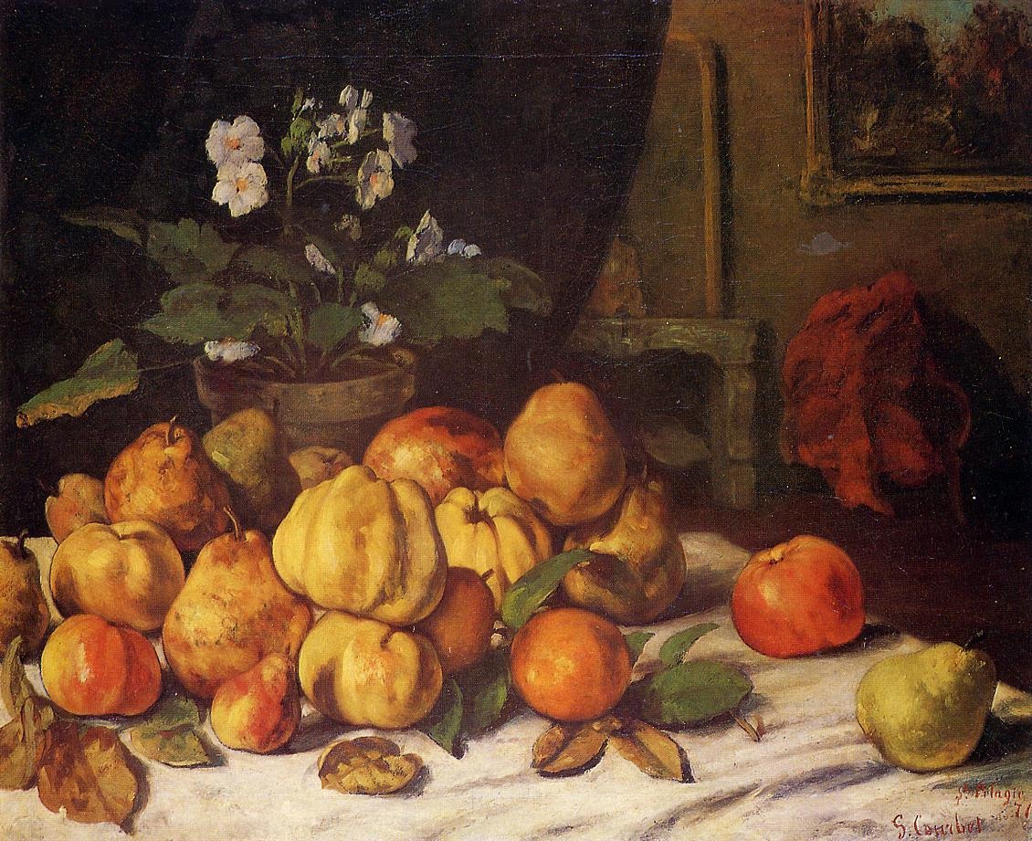 Still Life - Apples, Pears and Flowers on a Table, Saint Pel