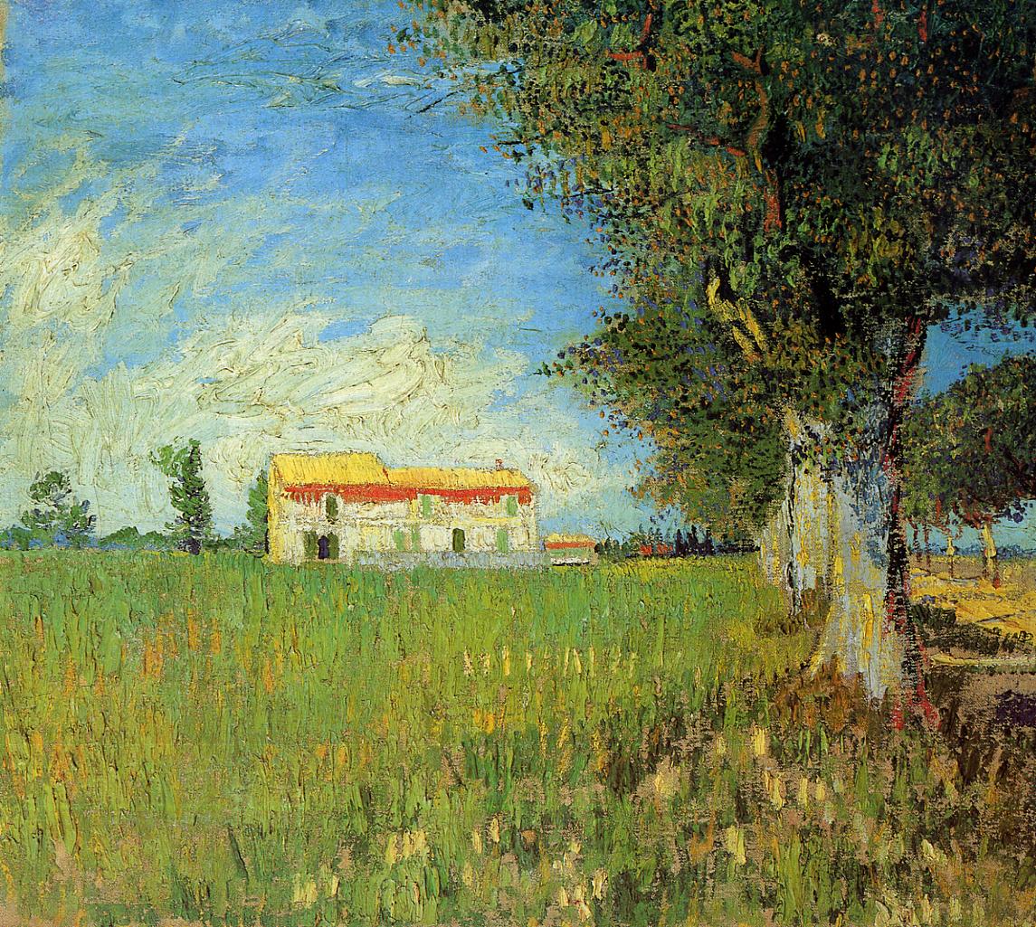 Farmhouses in a Wheat Field