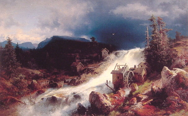 Mountain Landscape with Watermill