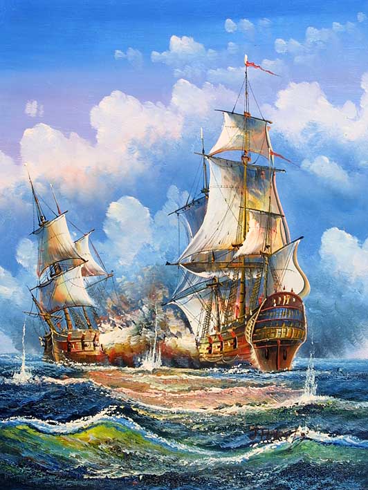 Sea Battle Scene