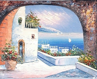 sea view in the wall